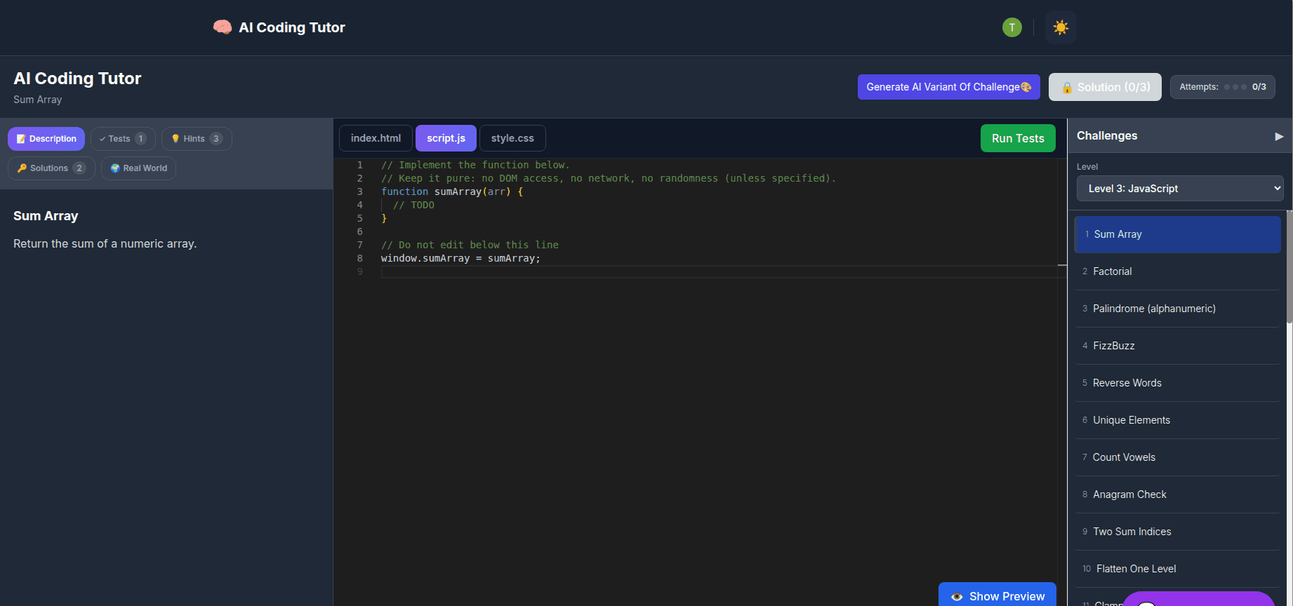 JavaScript Challenges
