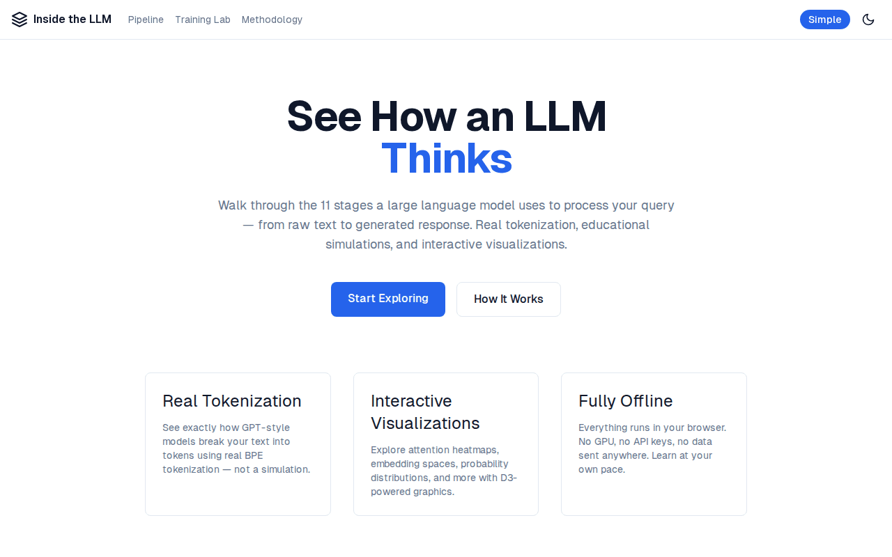 Inside the LLM landing page